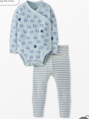 Hanna Andersson Baby Layette Wrap Top & Wiggle Pants in HannaSoft™ 18-24m